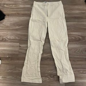 Khaki Straight Leg Pants